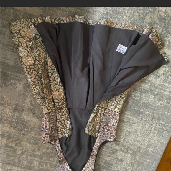 Pink and gold glittery floral urban outfitters cocktail dress - Picture 8 of 11